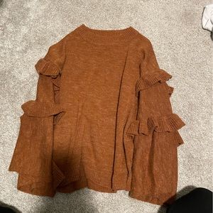 MudPie Orange Ruffle Shirt